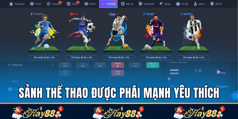 Sảnh thể thao được phái mạnh yêu thích